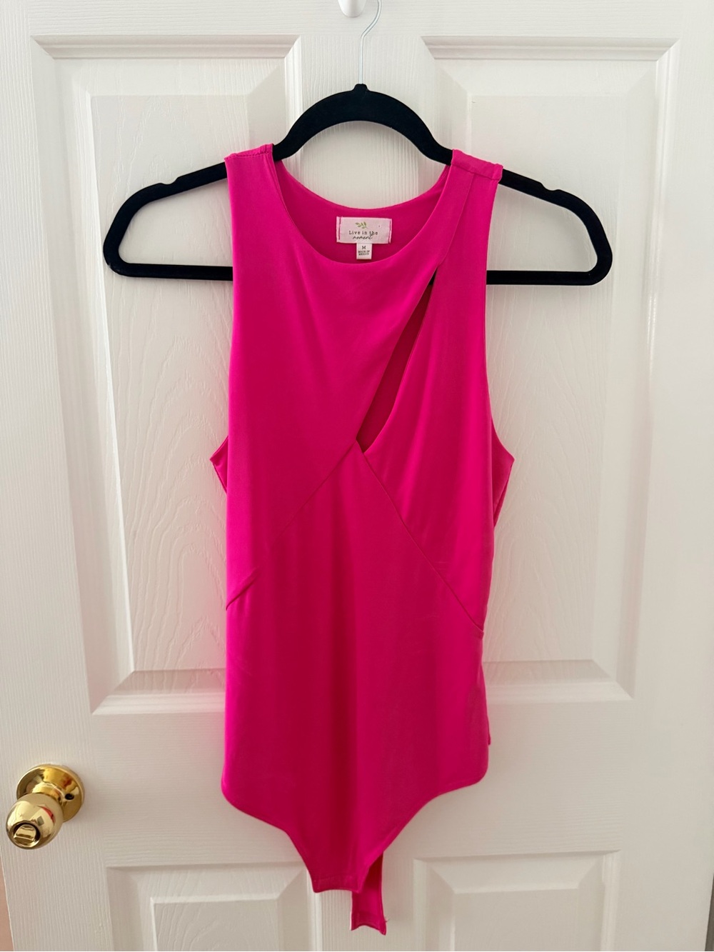 Lush Hot Pink Sleeveless Cutout Bodysuit